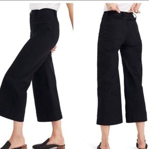 Madewell Emmett Black wide leg cropped pants